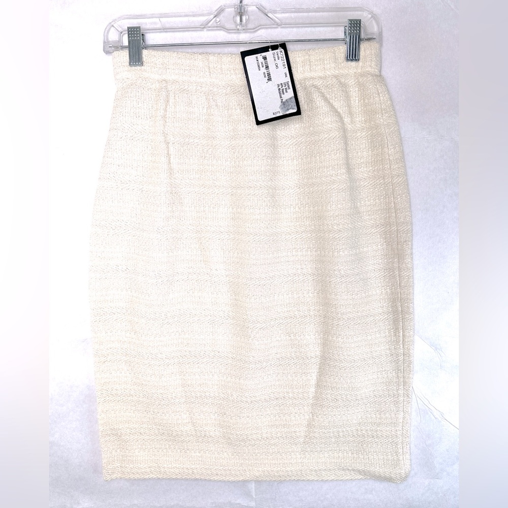 St John Evening Women Size 6 Vanilla Cream Knit Pencil Skirt NWT MSRP 375